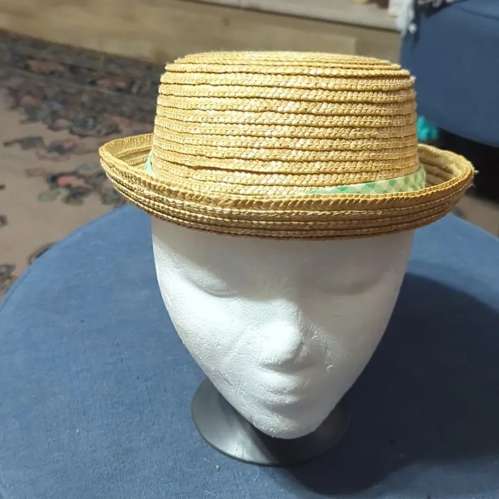Vintage Classic Structured Straw‎ Hat, EUC, Size Medium